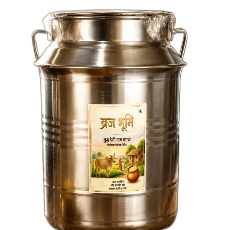 Brajbhumi Pure Desi Cow A2 Ghee (5 Liter Steel Dolchi)